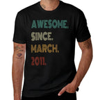 14 Years Old Awesome Since March 2011 14th Birthday  Soft T-Shirt