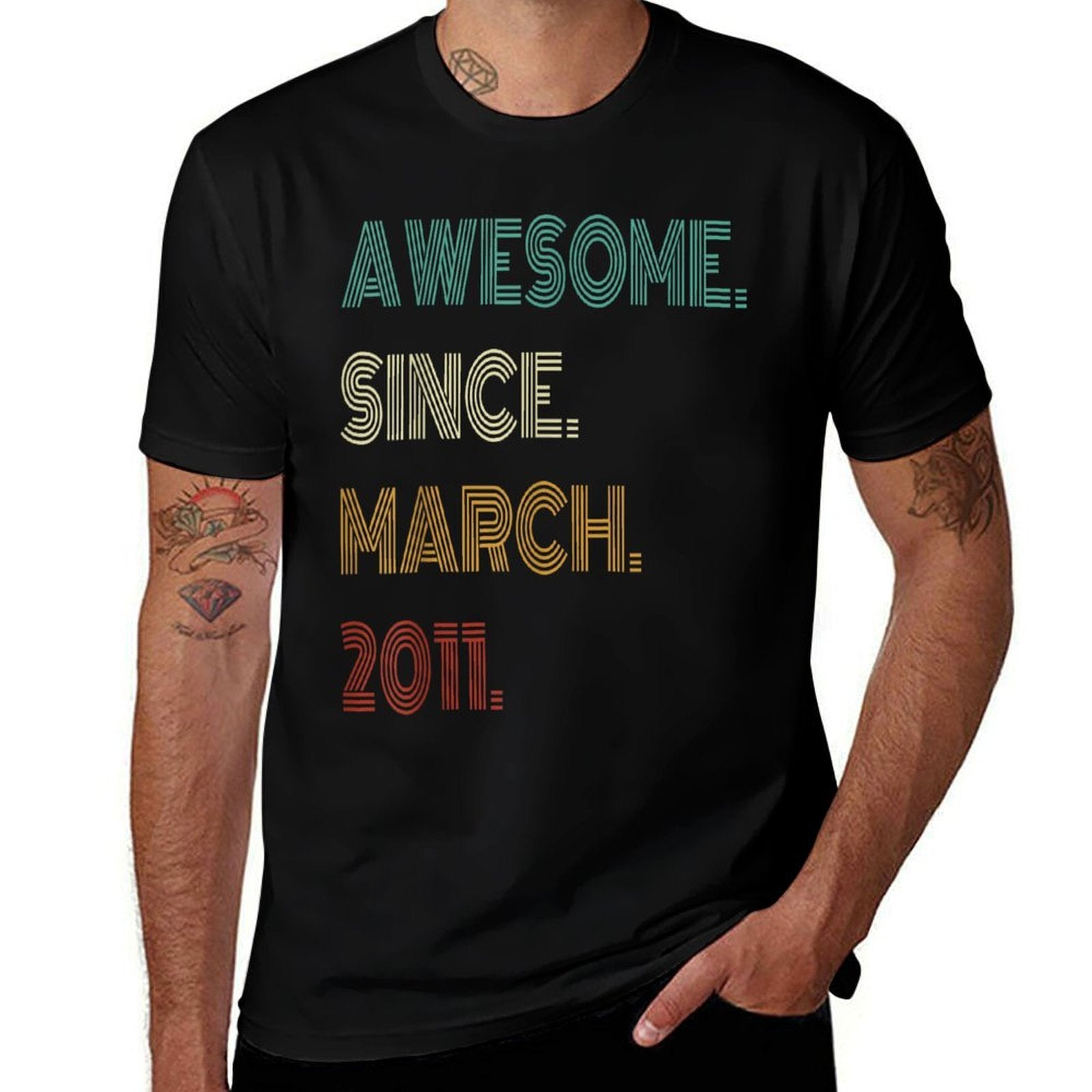 14 Years Old Awesome Since March 2011 14th Birthday  Soft T-Shirt