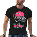 Thirsty Skeleton Flamingo Animal Tropical Bird Halloween  Graphic-printed T-Shirt