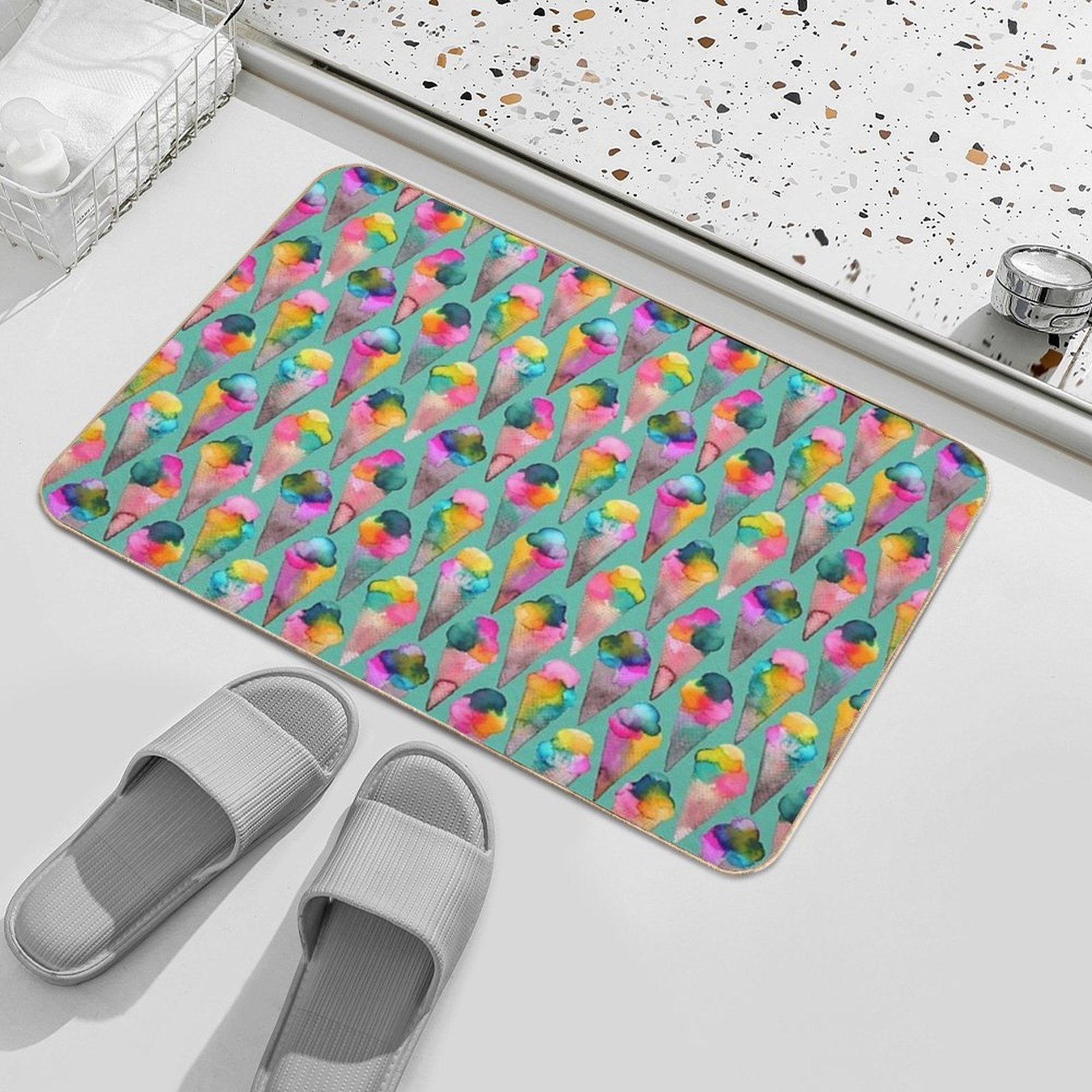 Ice Cream Cones  Non-Slip Bath Mat