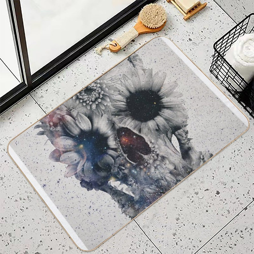 Floral Skull 2  Non-Slip Bath Mat