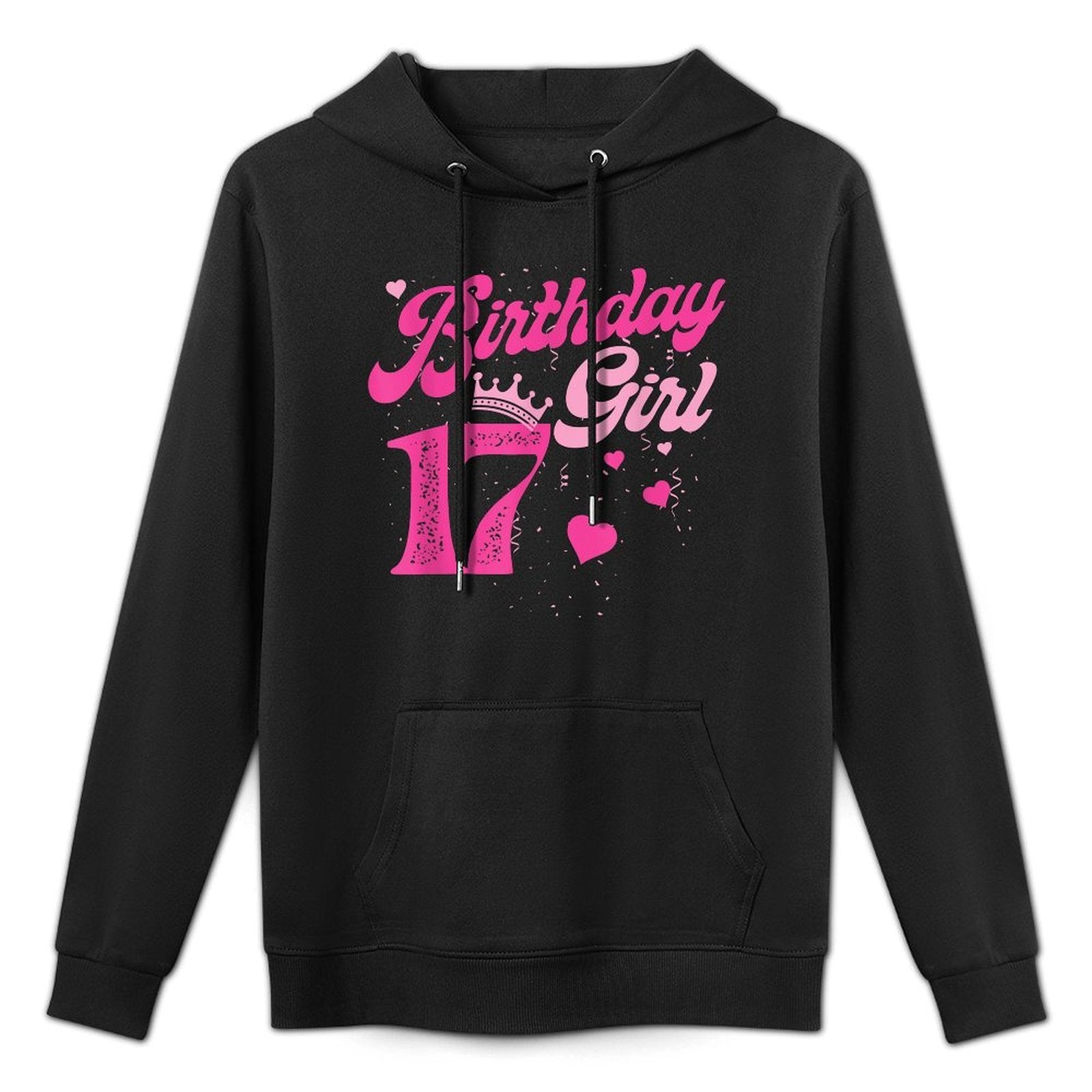 17th Birthday Girl Crown 17 Years Old Bday Machine Washable Hoodie