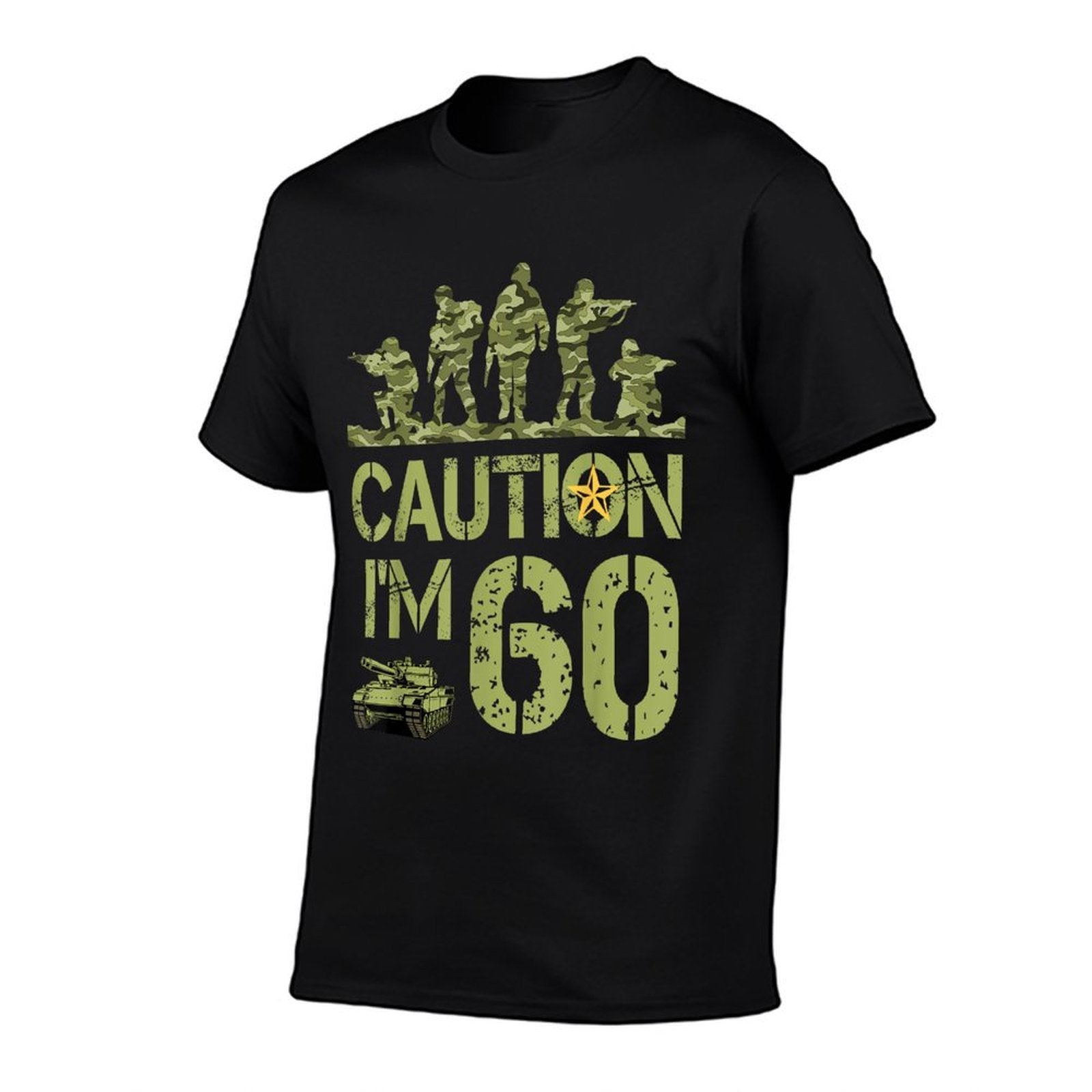 60th Army Birthday Military I'm 60 Year Old Camo Birthday  Wrinkle-resistant T-Shirt