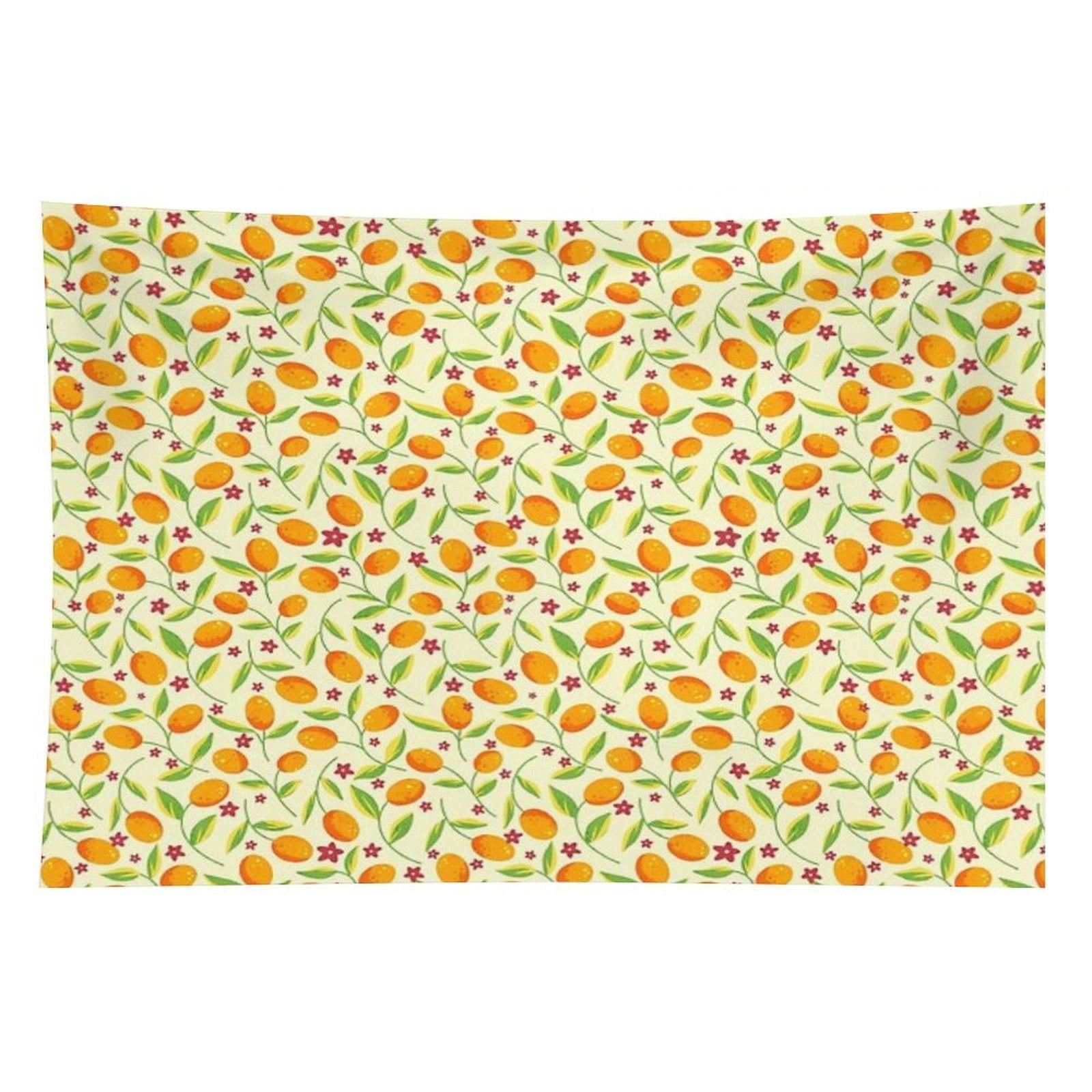 Orange Citrus Floral Pattern – Seamless Summer Fruit Botanical Illustration Tapestry