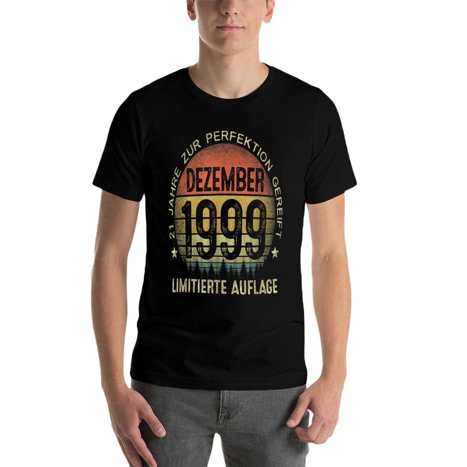 21 Year Old Gift Vintage December 1999 21st Birthday  Rolled Sleeves T-Shirt