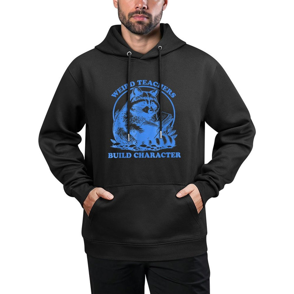 Weird Teachers Build Character Appreciation Raccoon Kangaroo Pocket Hoodie