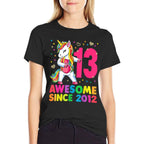 13 Years Old Unicorn Flossing 13th Birthday Girl Gift Party Comfortable T-Shirt