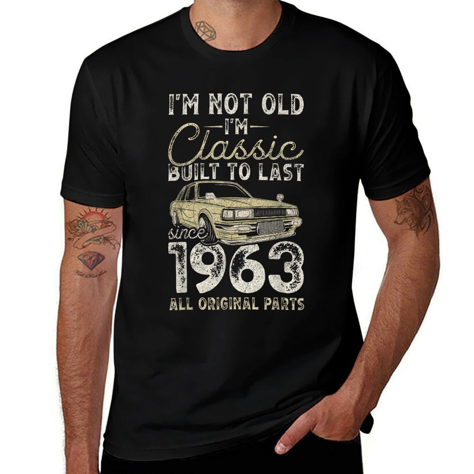 62nd Birthday, Since 1963, Classic Car, 62 Year Old  Heathered Texture T-Shirt
