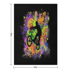 Extreme Sports BMX Bike Coloured Splash Illustration Wrinkle-free Throw Blanket
