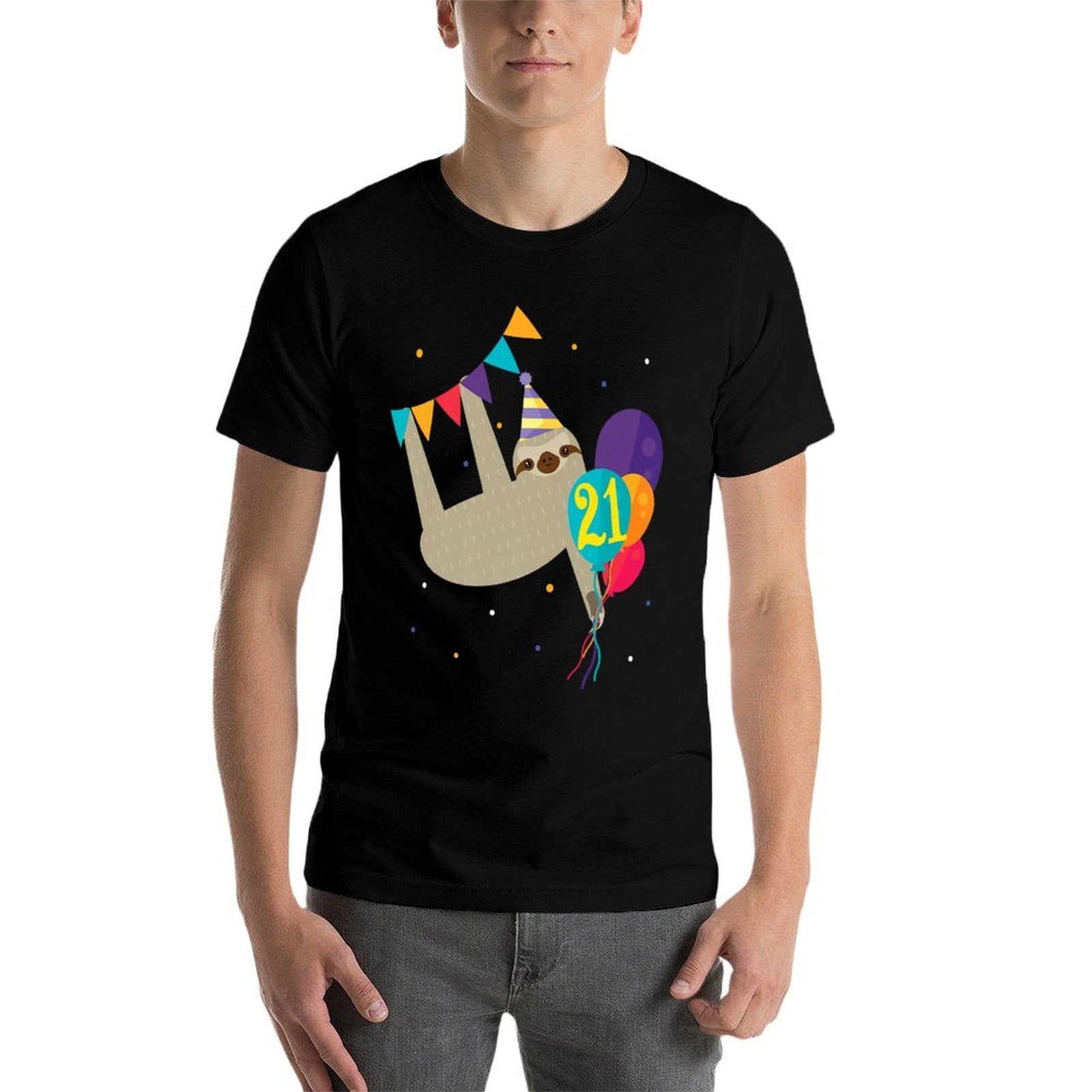 21st Birthday Funny Sloth Lovers T-shirt Gift Men Women Her  Wrinkle-resistant T-Shirt