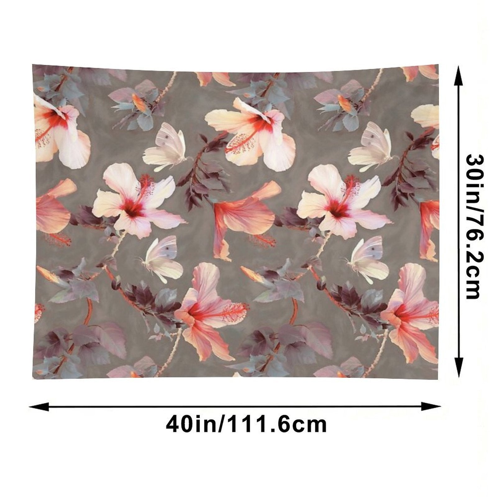Coral Hibiscus Tapestry