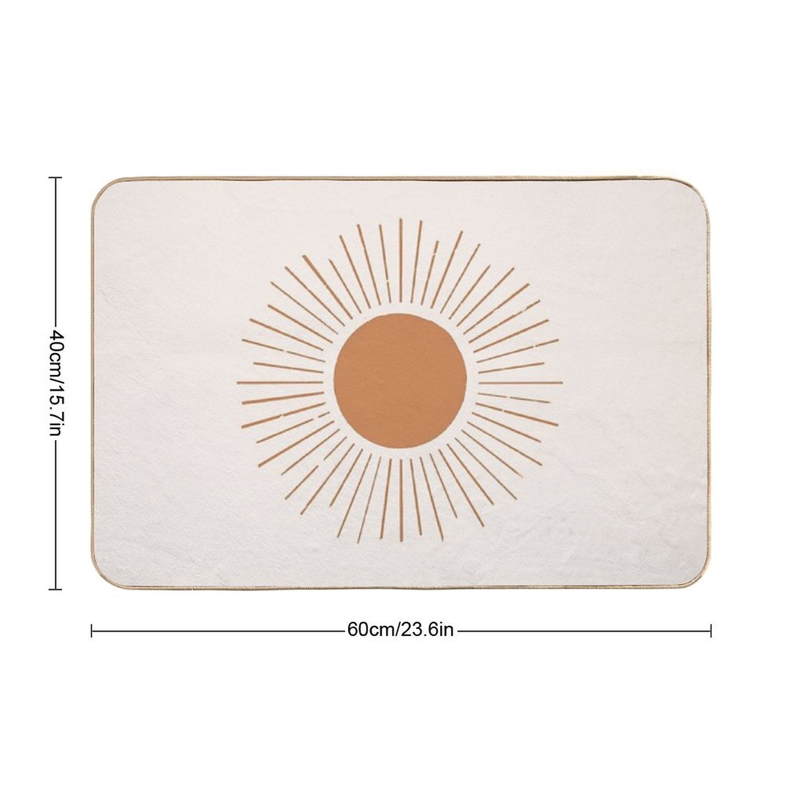 Terracotta Boho Sun Rays  Rapid-Drying Bath Mat