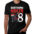 8th Birthday Ninja I'm 8 Years Old Bday Party Best Boy  Vintage-inspired T-Shirt