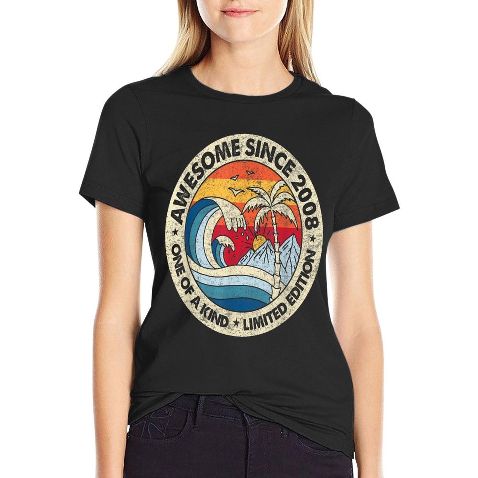 16 Year Old Gift Vintage Awesome Since 2008 16th Birthday  Stretchy T-Shirt