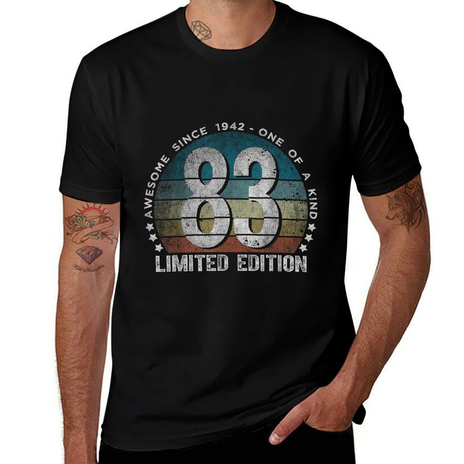 83 Year Old Gifts Vintage 1942 Limited Edition 83rd Birthday  High-quality Stitching T-Shirt