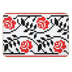 Ukrainian Traditional Embroidery of Roses  Multi-Purpose Bath Mat