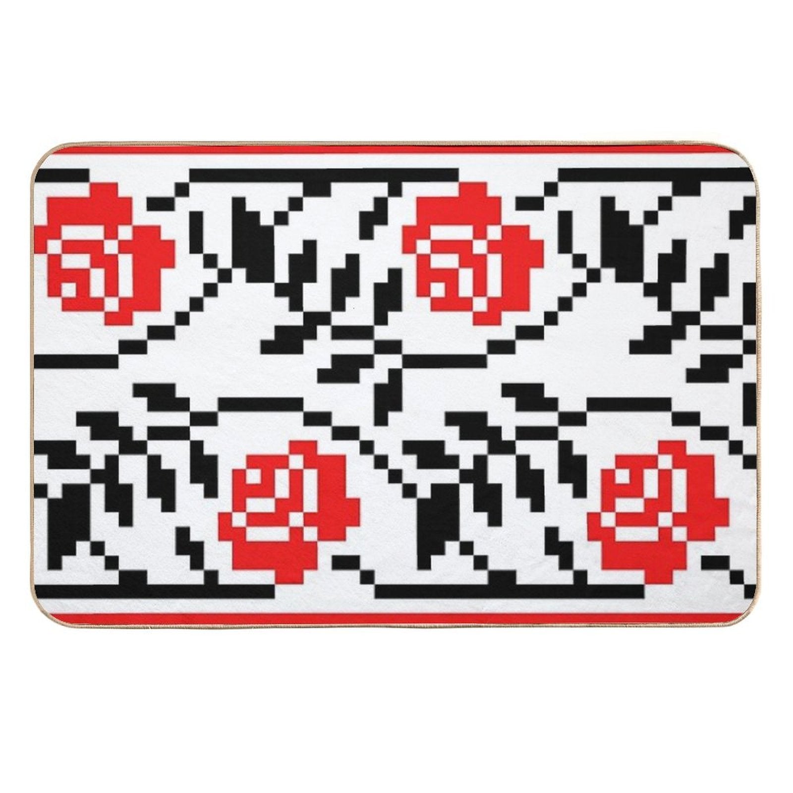 Ukrainian Traditional Embroidery of Roses  Multi-Purpose Bath Mat