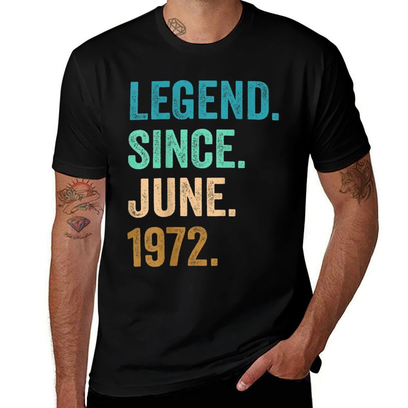 50 Years Old Legend Since June 1972 50th Birthday  Vintage-inspired T-Shirt