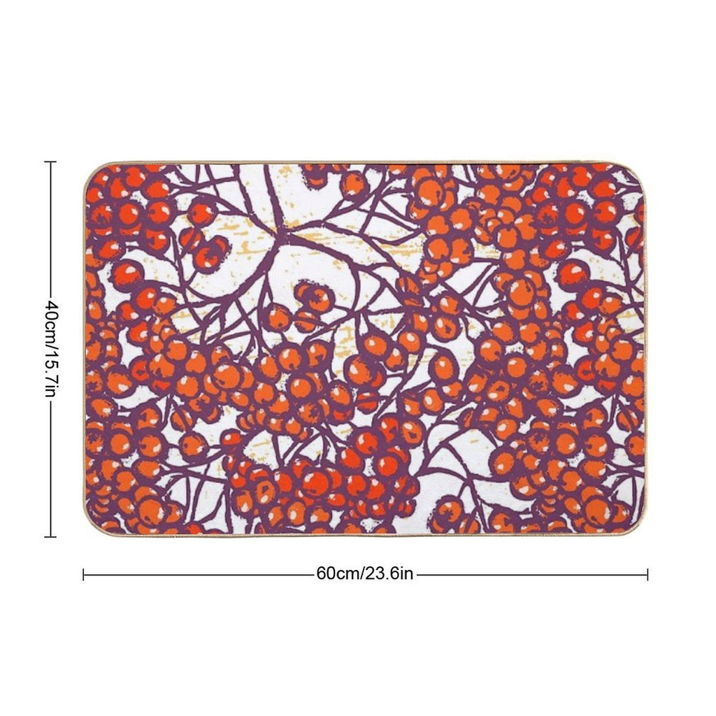 Rowanberries Fall  Non-Slip Bath Mat