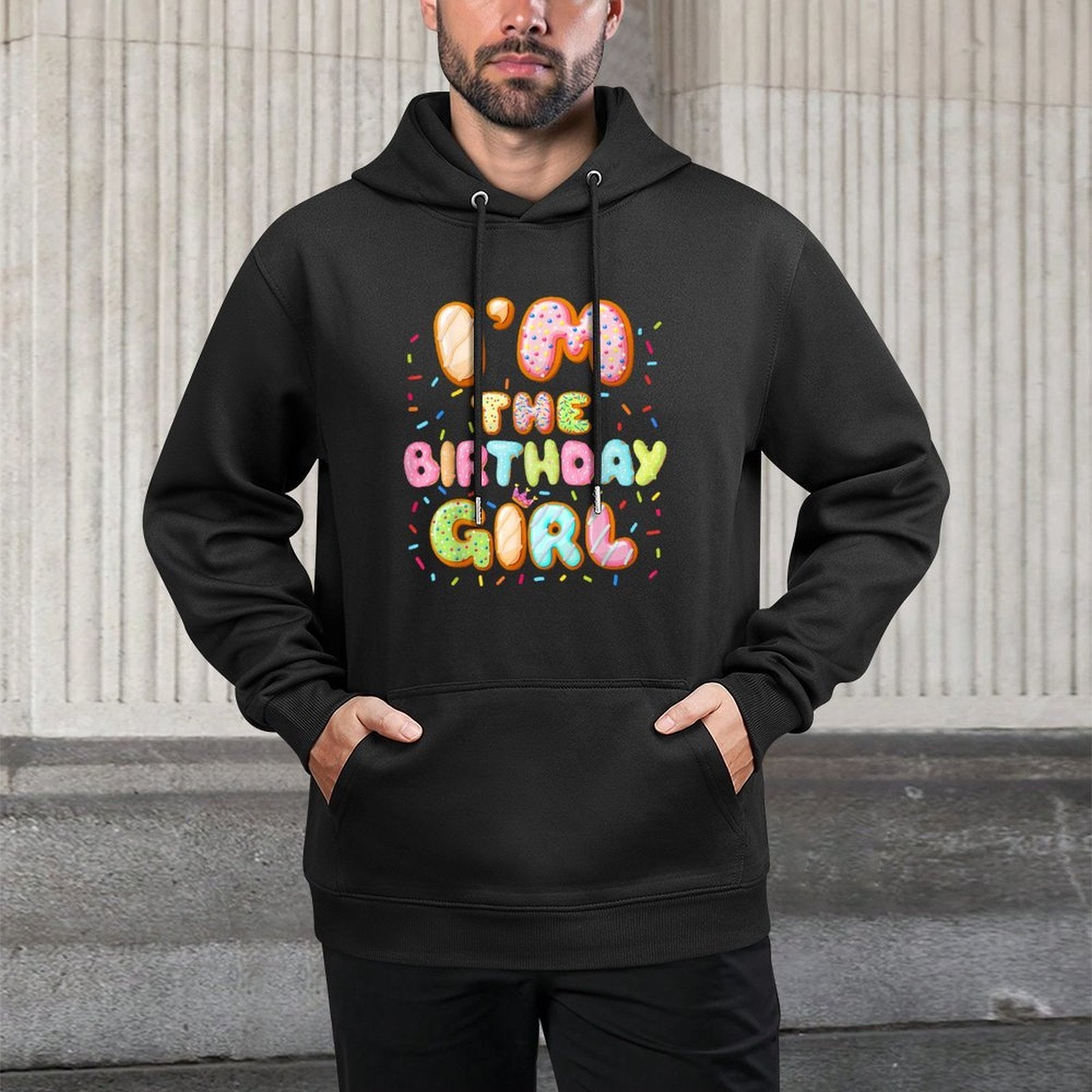 Im The Birthday Girl Matching Sweet Donut Birthday Family Adjustable Hood Hoodie