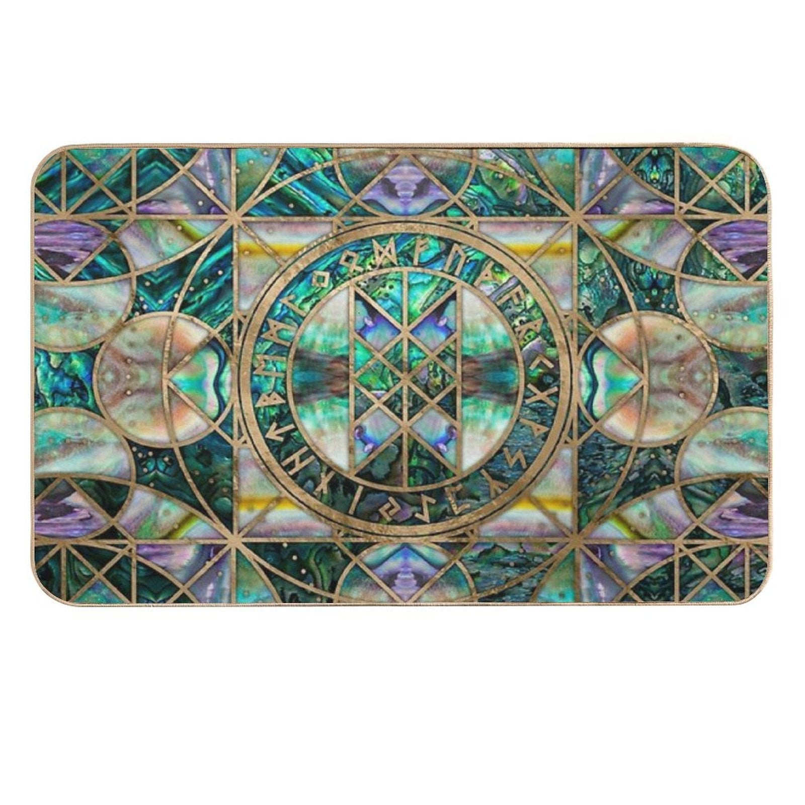 Web of Wyrd The Matrix of Fate -Abalone Shell Durable Bath Mat