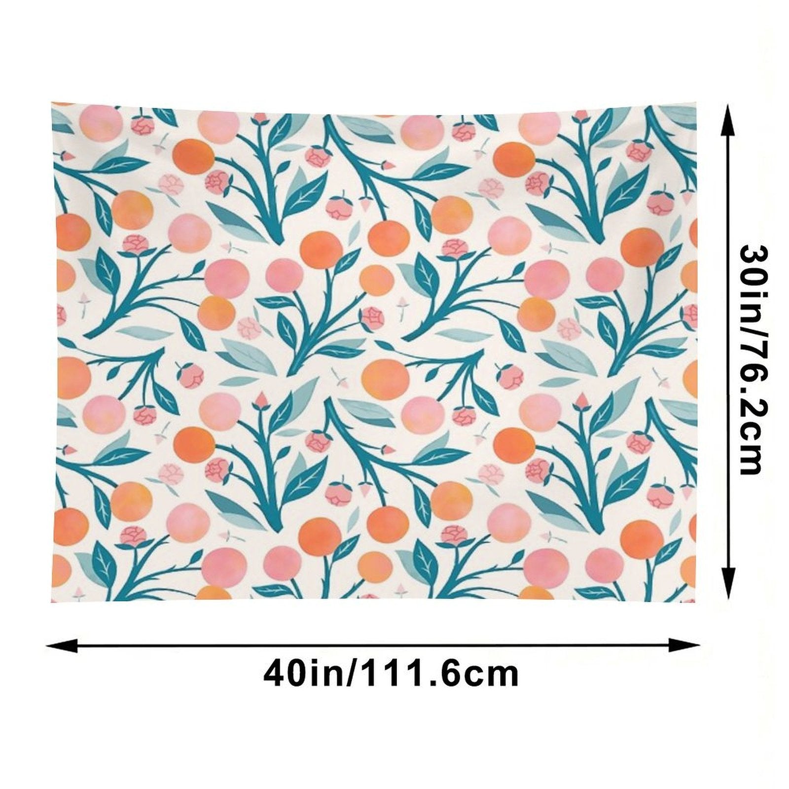 Peaches And Peony Buds Tapestry