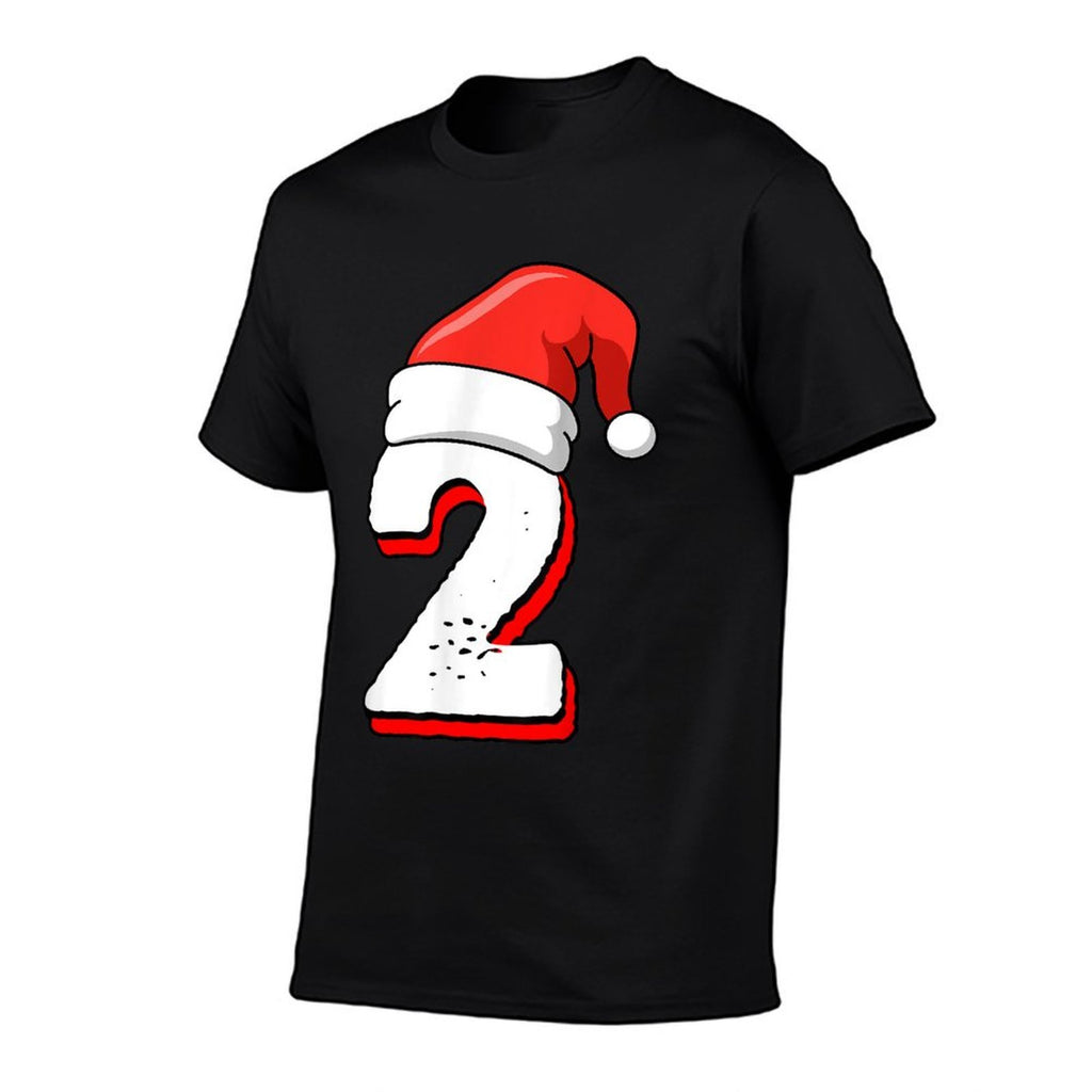 2nd Birthday Christmas Number 2 Years Old Birthday  Cotton T-Shirt