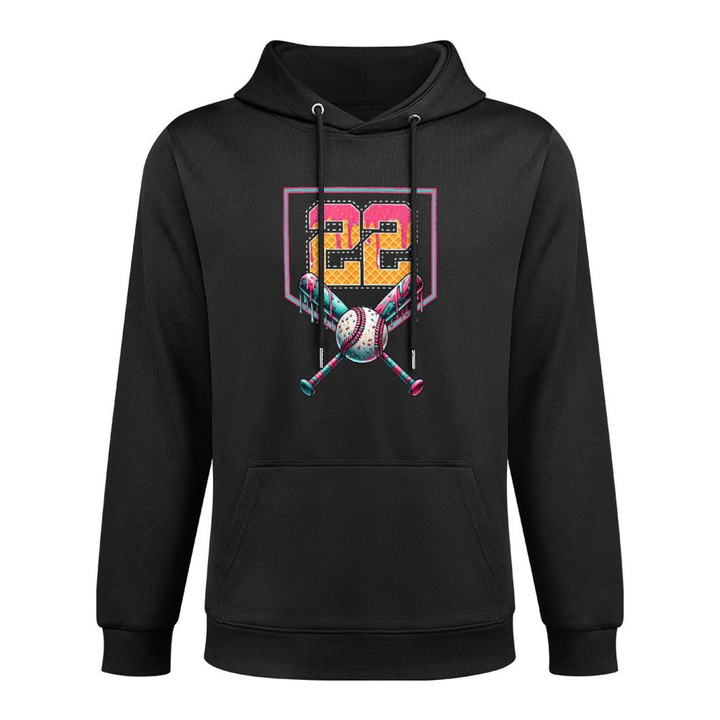 Baseball Drip Number 22 Player Or 22nd Birthday Kangaroo Pocket Hoodie