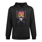 Baseball Drip Number 22 Player Or 22nd Birthday Kangaroo Pocket Hoodie
