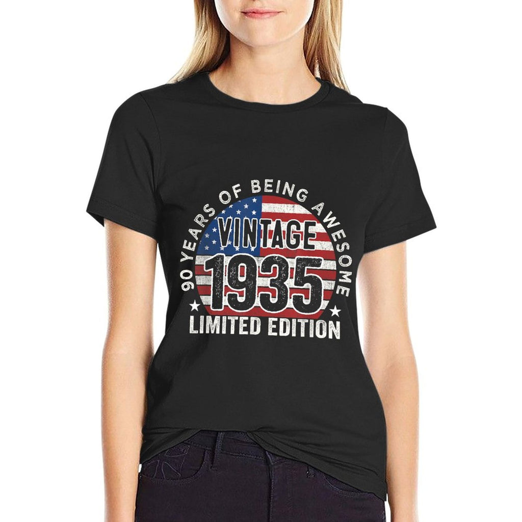 90th Birthday Gifts Men Vintage 1935 90 Years Old USA  Graphic-printed T-Shirt