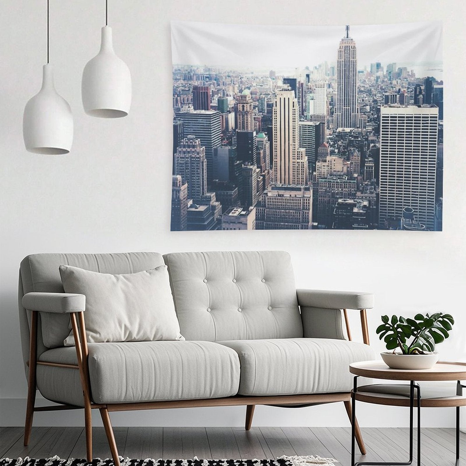 Foggy Day in New York City Tapestry