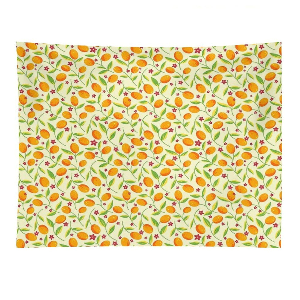 Orange Citrus Floral Pattern – Seamless Summer Fruit Botanical Illustration Tapestry