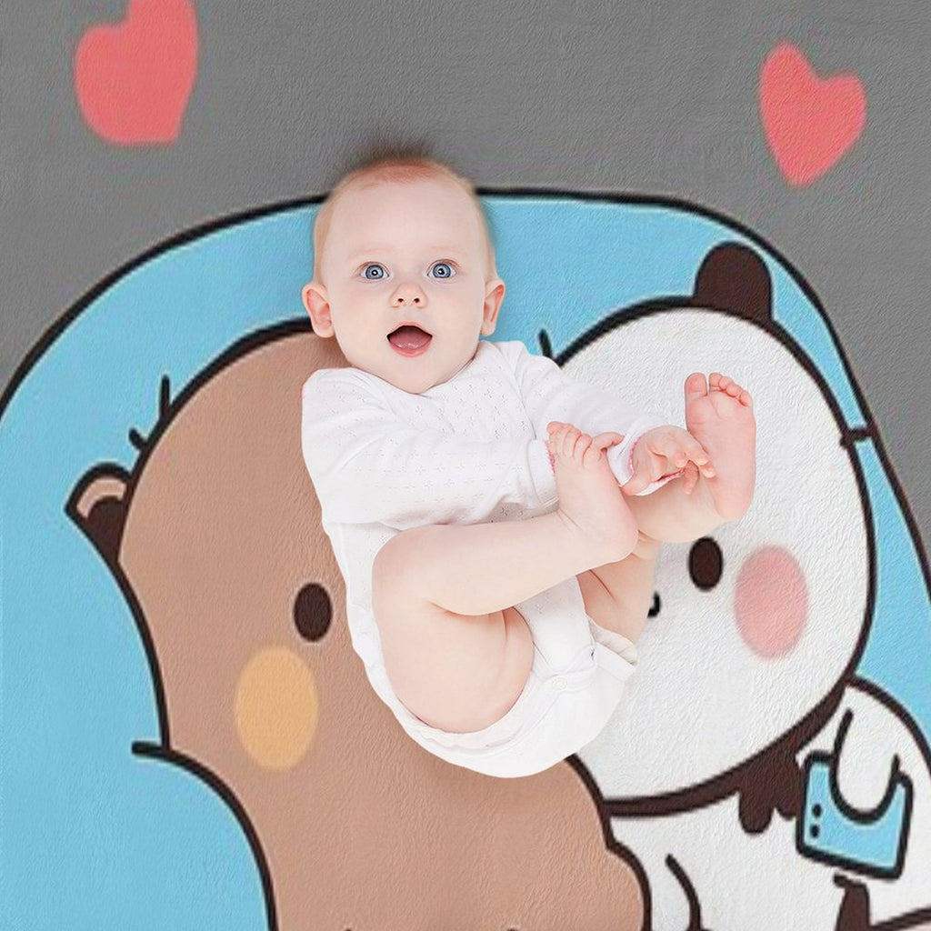 DuDu Bear And BuBu Panda’s Night Days❤️ Quick-dry Throw Blanket