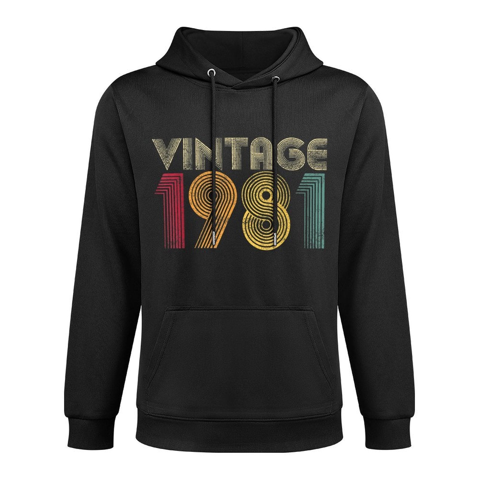 1981 40th Birthday Gift Vintage Retro Men Women 40 Years Old Kangaroo Pocket Hoodie