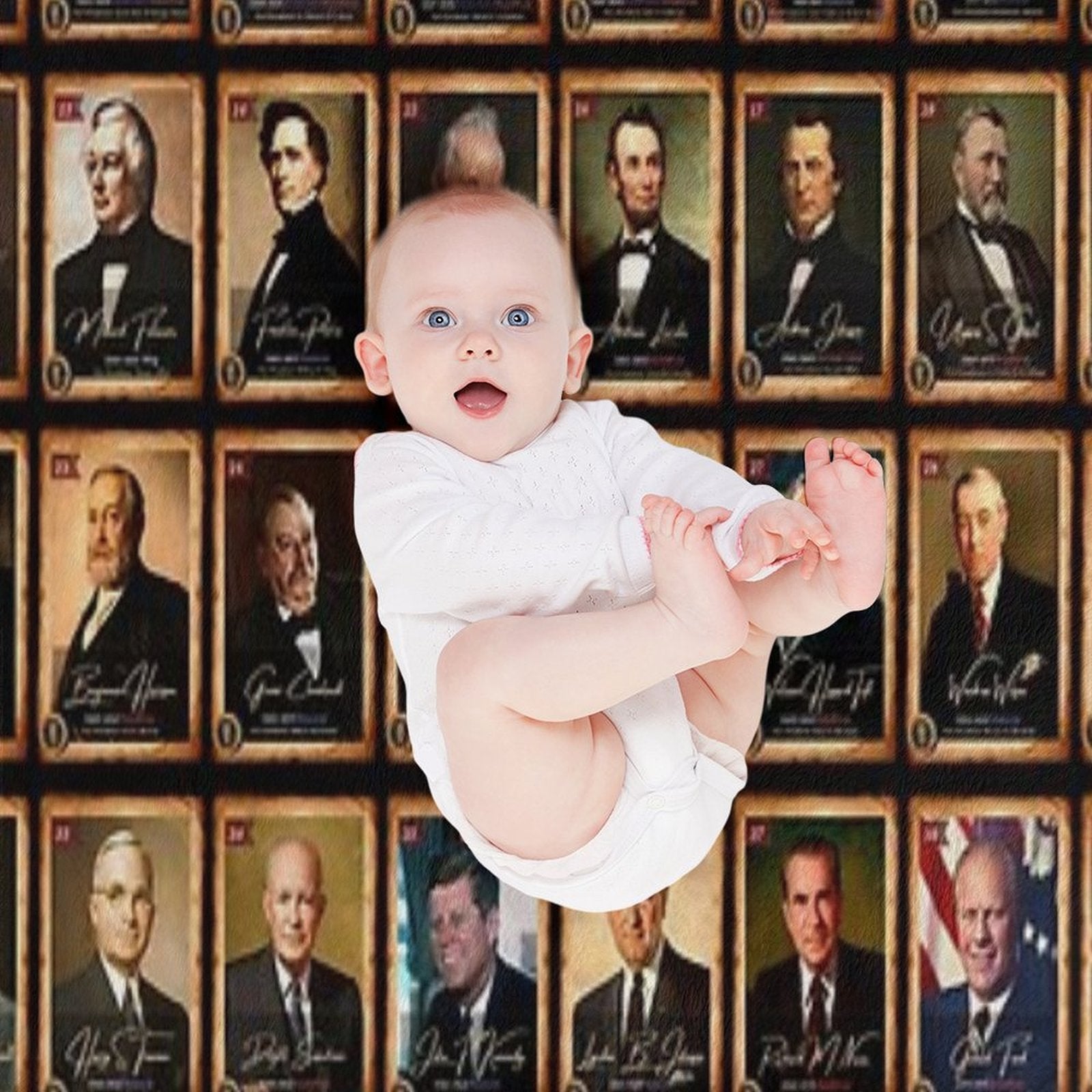 47 Presidents of The United States of America Featuring Donald Trump Black Background Sustainable Throw Blanket