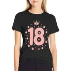 18 Pink Crown 18 Years Old Happy 18th Birthday Girl Kids  Soft T-Shirt