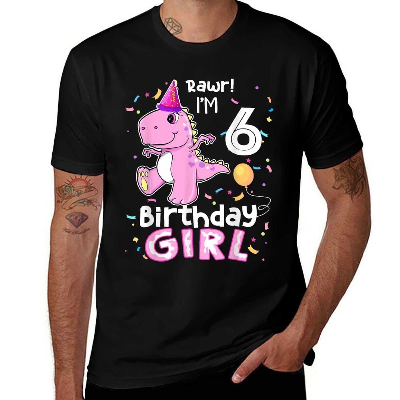 6 Year Old Dinosaur Birthday 6th T Rex Dino Six Saurus  Durable T-Shirt