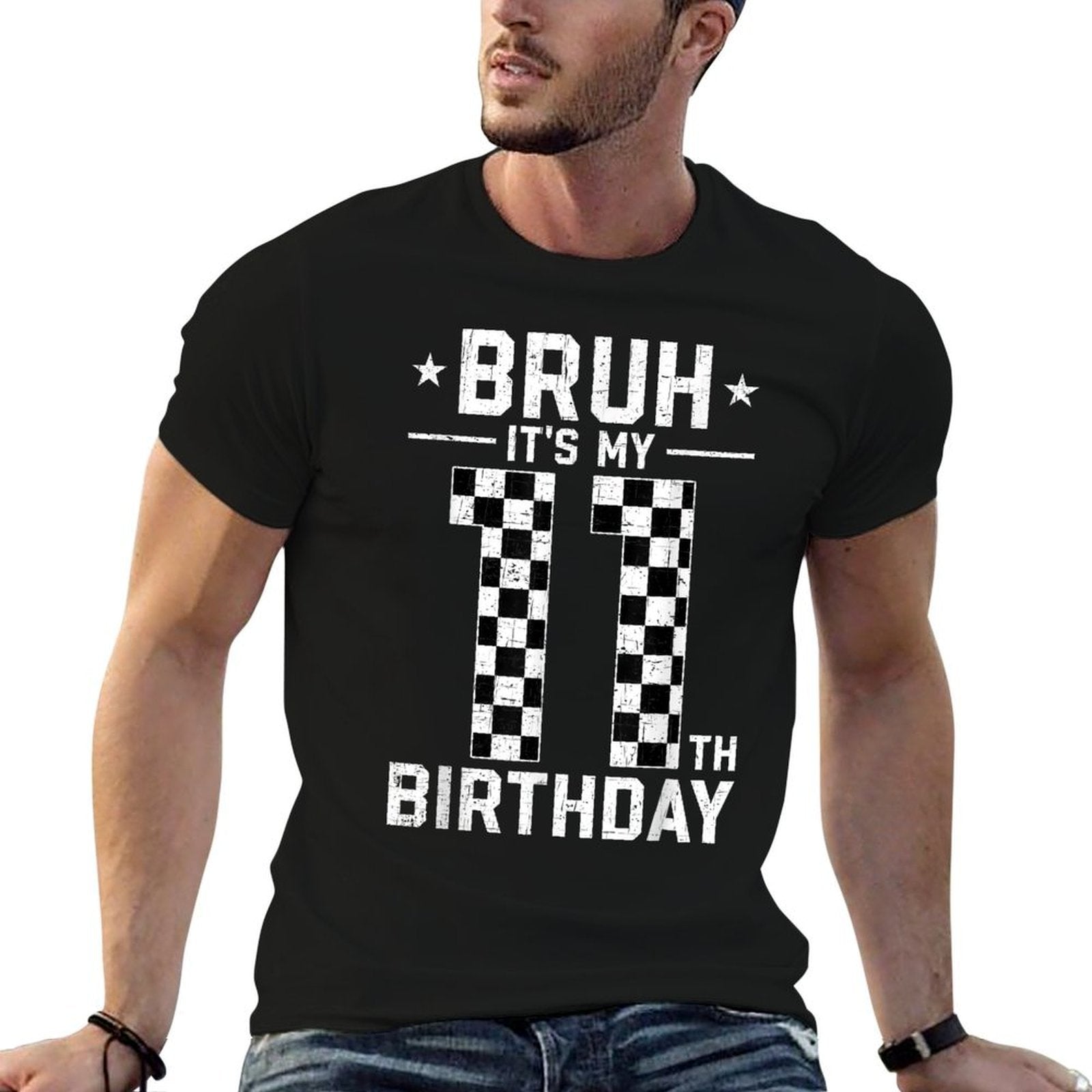 11 Year Old Birthday Race Car Bruh It's My 11th Birthday Comfortable T-Shirt