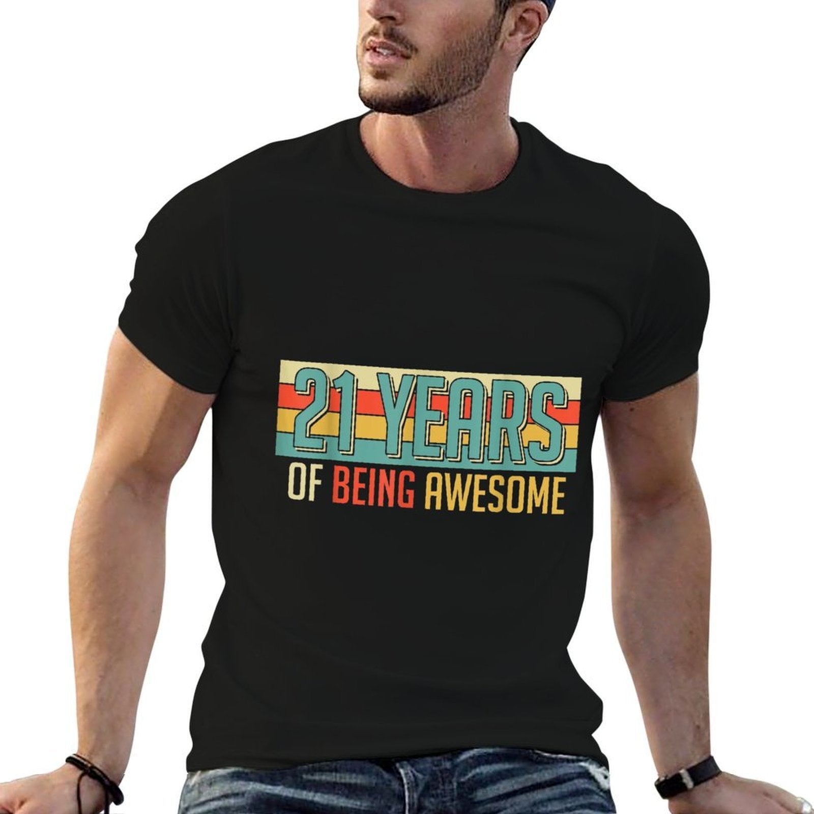 21 Years Old 21 Years Of Being Awesome Gifts 21st Birthday  Trendy Pattern T-Shirt