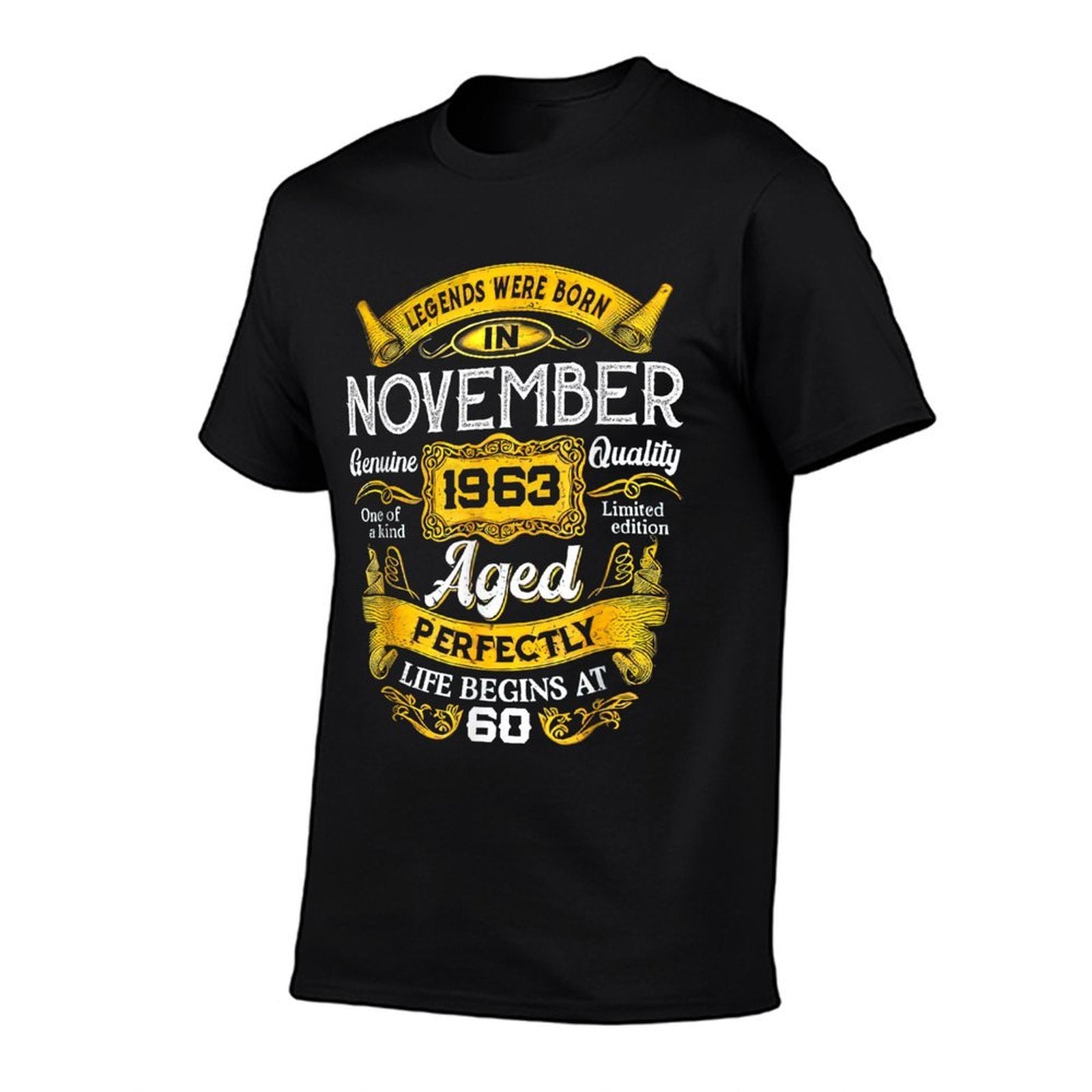 60 Years Old Legends Born In November 1963 60Th Birthday  Rolled Sleeves T-Shirt