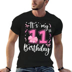 11th Coquette Themed Birthday Eleven Year Old Girl Bow Comfortable T-Shirt