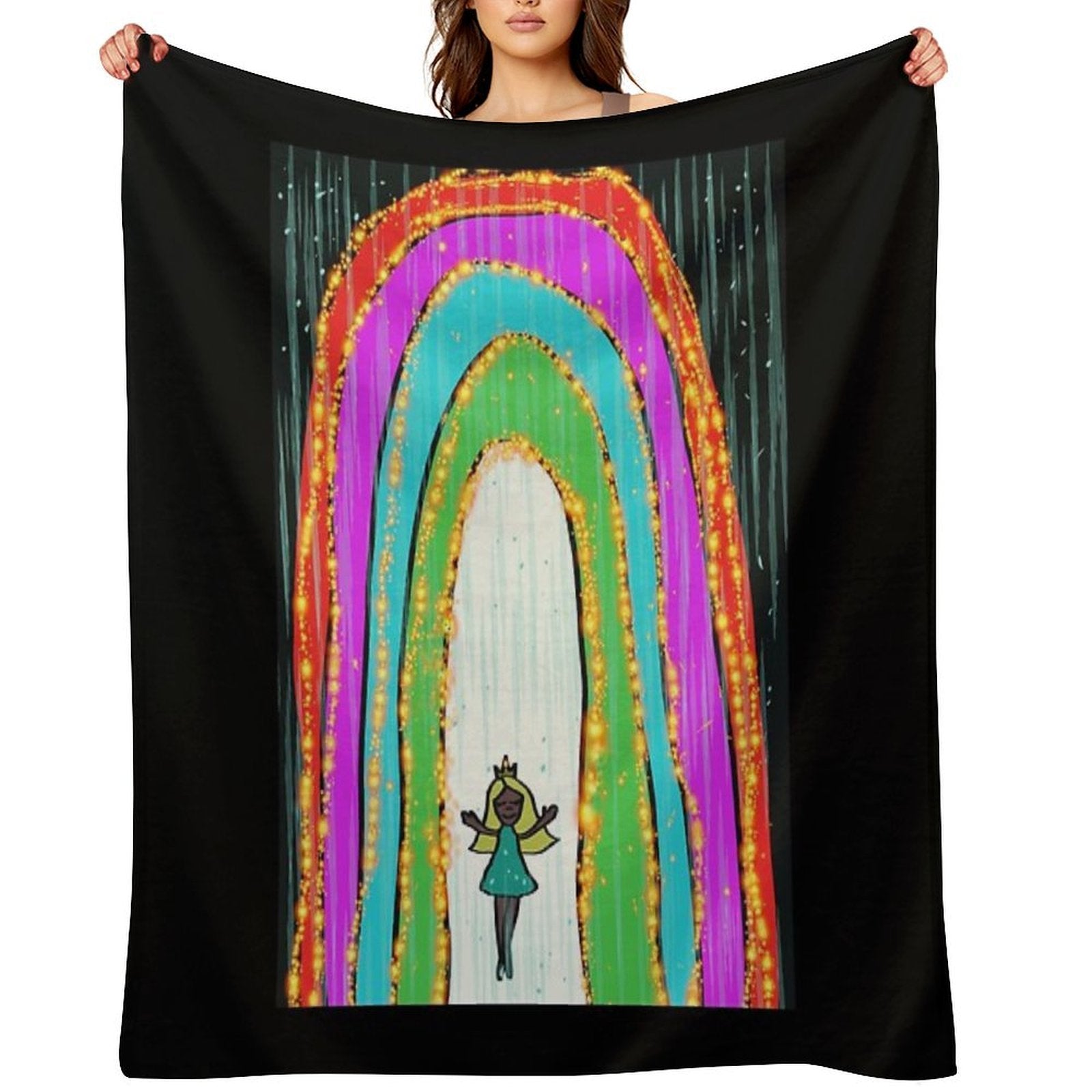Rainbow Queen Versatility Throw Blanket
