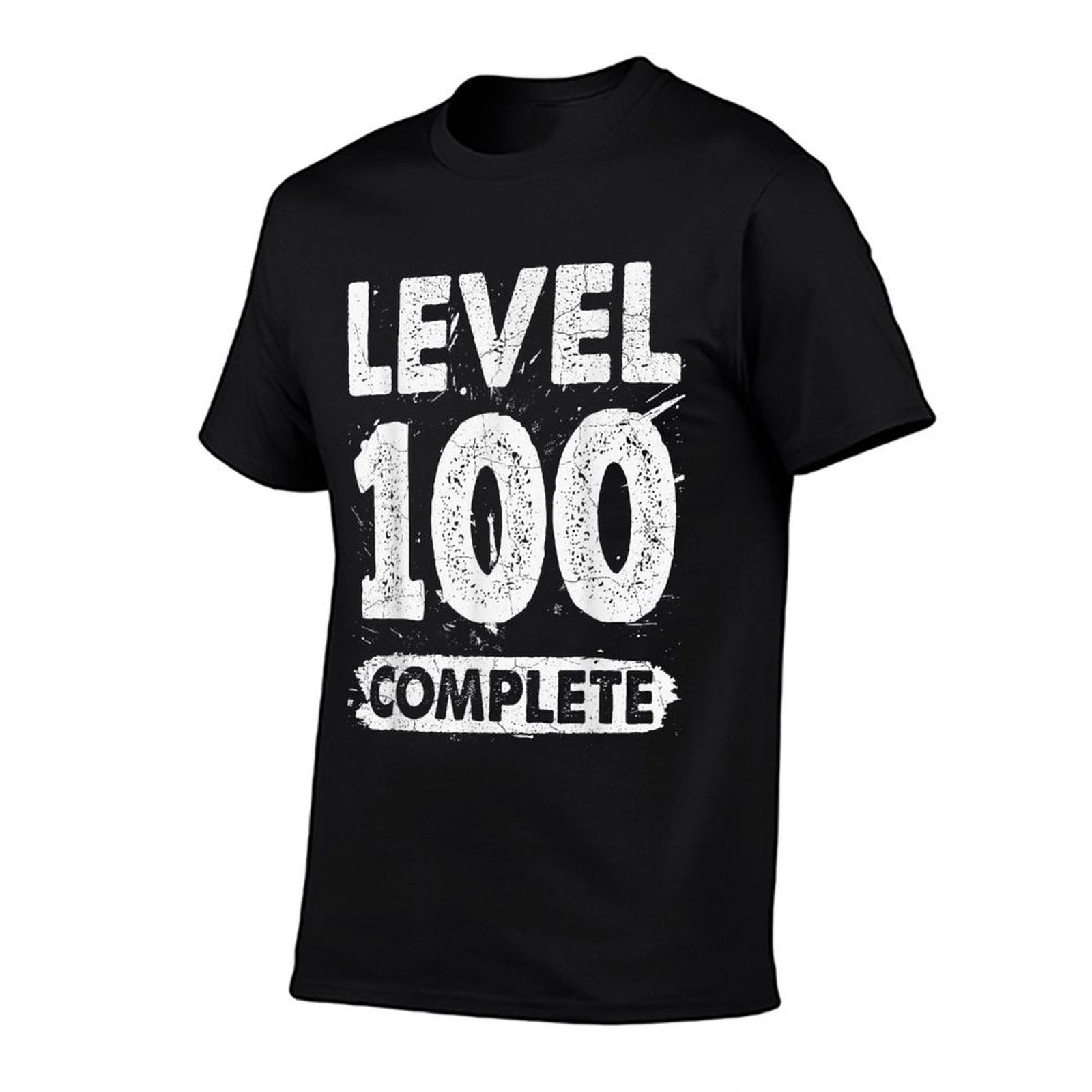 100th Birthday Gifts Level 100 Complete - Men's Unisex Adults Black Crew Neck Classic Fit - Small  Affordable Price T-Shirt