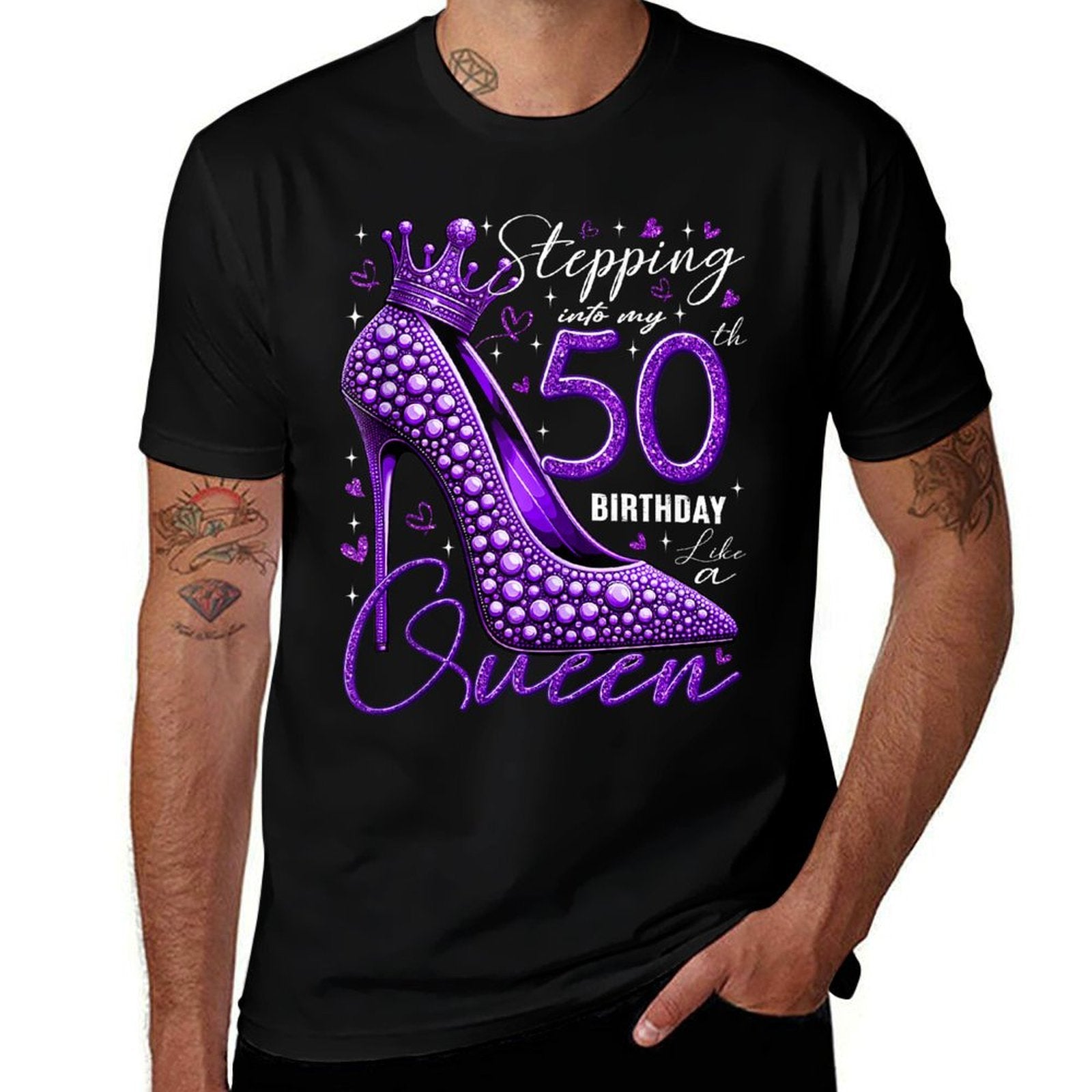 50th Birthday Gifts for Her Stepping Into My 50th Birthday  Graphic-printed T-Shirt