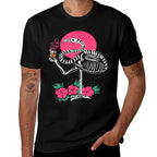 Thirsty Skeleton Flamingo Animal Tropical Bird Halloween  Graphic-printed T-Shirt