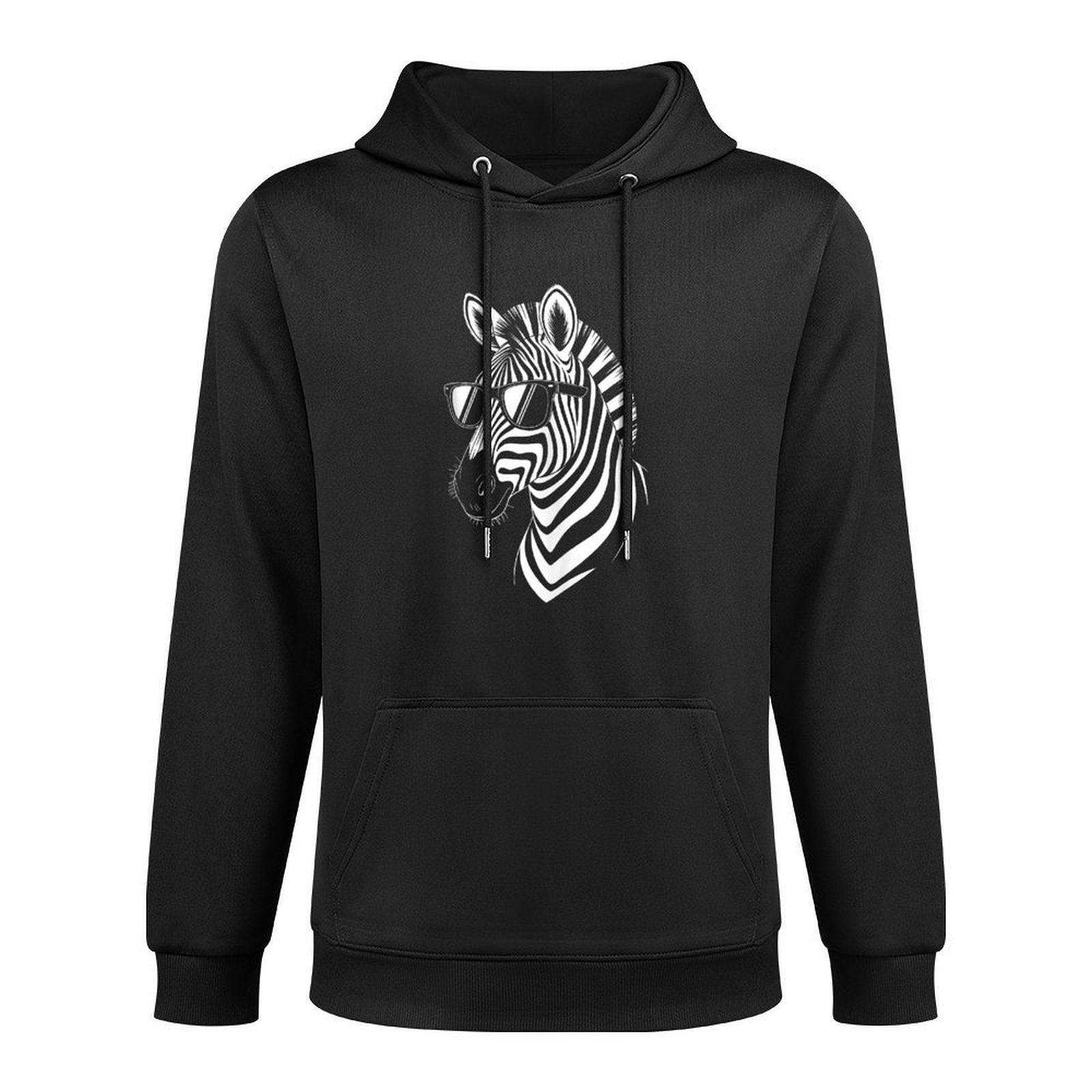 Zebra With Sunglasses Funny Zebra Medium-Weight Fabric Hoodie
