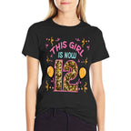 12th Birthday This Girl Is Now 12 Twelve Year Old Bday Girls  Oversized Silhouette T-Shirt