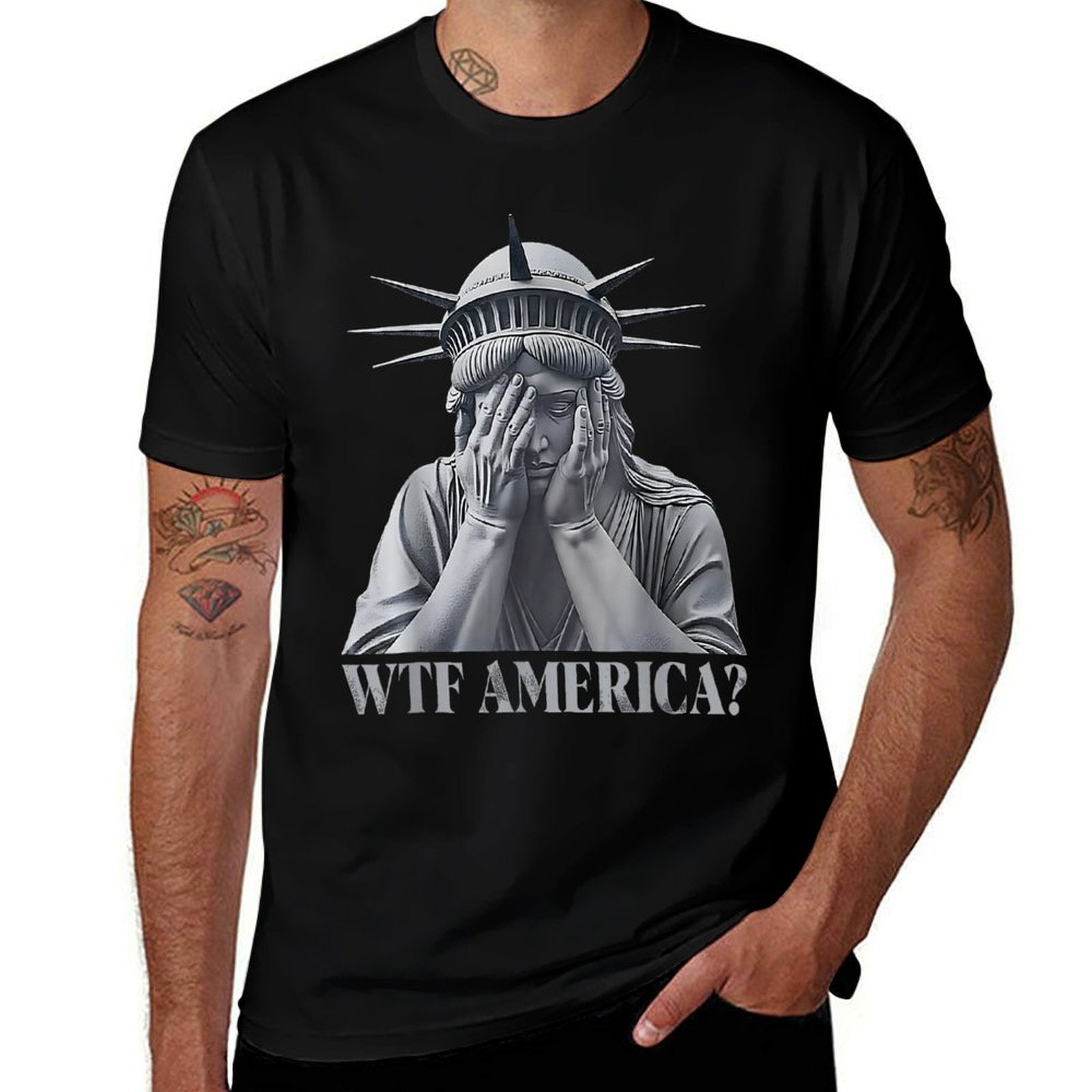 Funny Disappointed Statue of Liberty USA America Politics  Classic T-Shirt