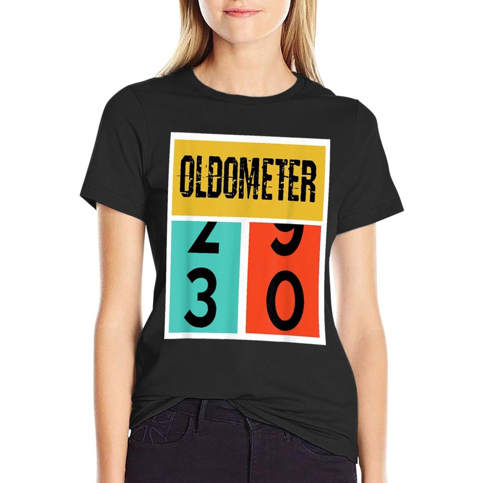 30th Birthday T - Oldometer 30 Years Old  Ribbed Collar T-Shirt