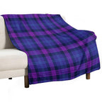 Great Scot Tartan  Cute Blue And Purple Scottish Plaid Eco-conscious Throw Blanket